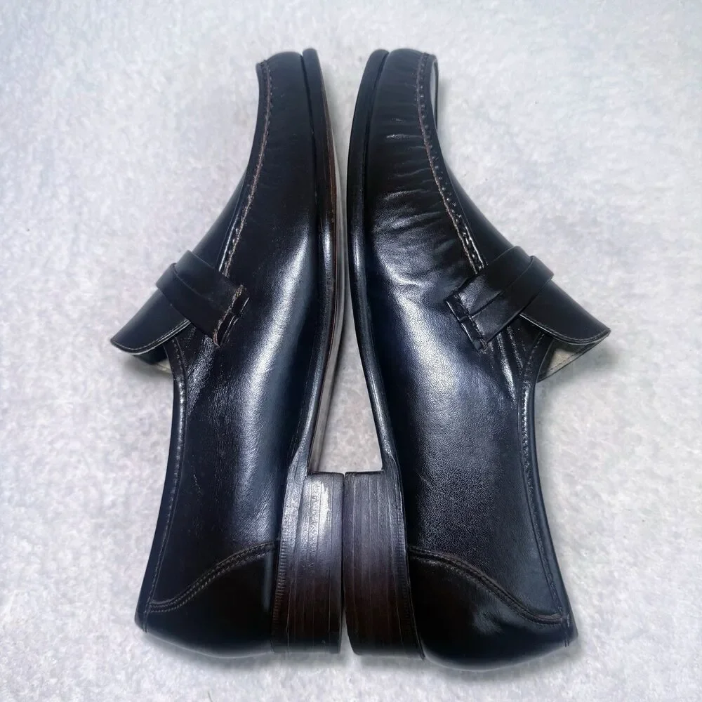 Buccione Brown Leather Women's Loafers Size 9.5